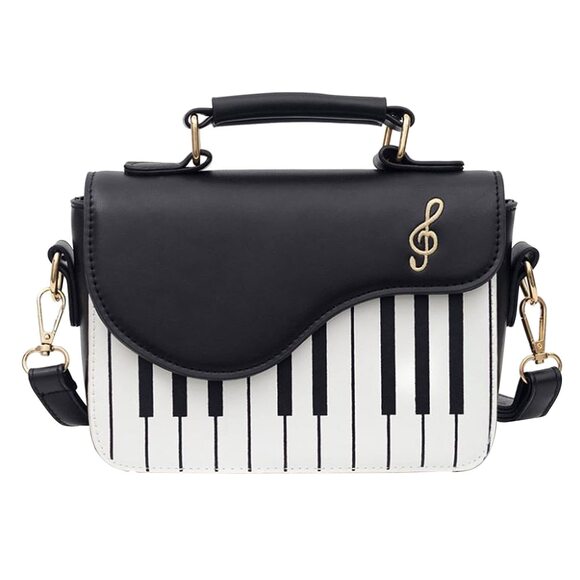 Handbags - 1024 Piano Shape Crossbody Bag Punk Style Top Handle Purses Handbag Satchel